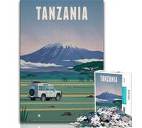 Puzzles Tanzanie pour Adultes 1000 Puzzles, Jeu Familial Anti-Stress, défi Difficile, Cadeaux du Père Noël Secret 50x75cm