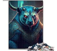 Puzzles Taureau et Ours Blindés pour Adultes et Adolescents, à partir de 14 Ans, Décoration Murale, Cadeaux d'anniversaire et Cadeaux Uniques (26x38cm)