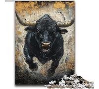Puzzles Taureau Noir et Or 2000 pièces pour Adolescents, Jouets addictifs et stimulants, Cadeaux d'anniversaire pour Les 14 Ans et Plus 70x100cm