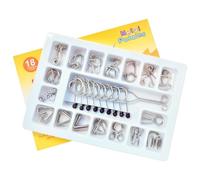 Puzzles teaser en métal, jouet de puzzle en fil métallique, Ensemble de 18 Toy Trick Ring, Fine Motor Skill Game, Activité de développement de la petite enfance pour la fête favorite les adultes Chall