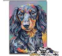 Puzzles Teckel Aquarelle pour Adolescents 1000 Puzzles, Jeux Amusants Chaque Pièce Est Unique - Jeu Familial Amusant et Défi (26x38cm)