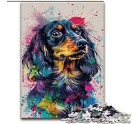 Puzzles Teckel Aquarelle pour Adolescents, Puzzle 1000 pièces, Staycation Kill Time, Chaque pièce est Unique - Jeu Familial Stimulant et Amusant (26x38cm)