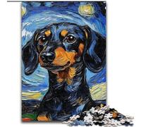 Puzzles Teckel Ciel Nocturne pour Adolescents 1000 Pièces, Stimulez Votre Cerveau, Jouets Addictifs pour Cultiver la Patience, Jeu de Défi Unique (50x75cm)