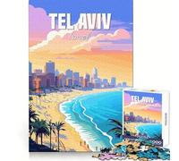 Puzzles Tel Aviv pour Adolescents 1000 pièces Stimule la mémoire Détente Lente Bords Nets Cadeau de Noël 38x26cm