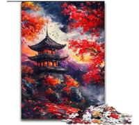 Puzzles Temples Japonais pour Adultes : 1000 pièces, Jouets addictifs, défis d'intelligence cérébrale, Cadeaux d'anniversaire pour Les 14 Ans et Plus (50x75cm)