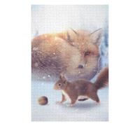 Puzzles The Fox and Squirrel Puzzles pour Adultes, Jouets Anti-Stress, Modèles À Assembler, Parfaits comme Cadeaux pour Toute La Famille 75x50cm/1000pcs