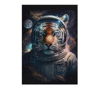 Puzzles Tiger Astronaut Space Suit-1 Puzzles pour Adultes - Jeu Manuel - Défi Difficile - Idéal comme Cadeau pour Toute La Famille 1000pcs(38x26cm)