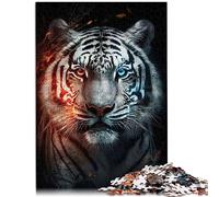Puzzles Tigre Blanc coloré 1000 pièces pour Adultes Puzzles familiaux en Planches 100% recyclées de qualité supérieure pour Enfants 10,27 x 14,96 Pouces