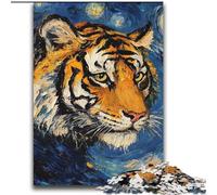 Puzzles Tigre Ciel Nocturne 2000 pièces pour Adolescents, Jeux éducatifs à Faire soi-même avec Affiche et fiche de Questions Assorties 14 Ans et Plus (70x100cm)