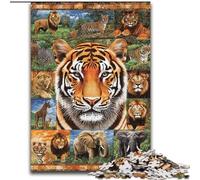 Puzzles Tigre Collage 1000 pièces pour Adultes et Adolescents, à partir de 14 Ans, décoration d'intérieur, Jeux de Famille, Cadeaux de Noël et d'anniversaire (50x75cm)
