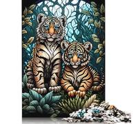 Puzzles Tigre du Royaume Enchanté 1000 pièces pour Adolescents, Cadeaux, Puzzles en Papier pour Adultes, Jeux éducatifs à Domicile, Jouets DIY, 1000 pièces (38 x 26 cm)