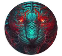 Puzzles Tigre Monstre Bleu 1000 Pièces pour Adultes Puzzles pour Adultes Décoration d'Intérieur DIY Cadeau, Casse-tête Adulte (Taille 67,5 x 67,5 cm)