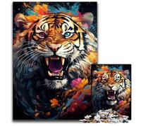 Puzzles Tigres Colorés Fantastiques pour Adultes Puzzles 1000 Pièces pour Adultes Cadeau Parfait pour Les Anniversaires Vacances Idéal pour Noël 1000 PCS (38x26cm)