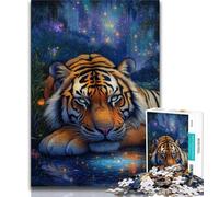 Puzzles Tigres Fantastiques pour Adolescents, Difficiles à Compléter, mais Amusants et Humoristiques, avec Affiche et Fiche de Questions Assorties (38x26cm)