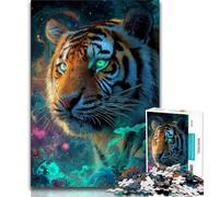 Puzzles Tigres Fantastiques pour Adultes 1000 Pièces, Anti-Stress Staycation Kill Time avec Affiche et Fiche de Trivia Assorties (38x26cm)