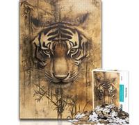 Puzzles Tigres Fantastiques pour Adultes 1000 Pièces, Jeu Éducatif Difficile à Réaliser, Amusant et Humoristique pour Anniversaire (75x50cm)