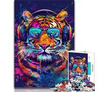Puzzles Tigres Fantastiques pour Adultes et Adolescents, Jouet Éducatif Intellectuel Décompressant, Cadeau d'anniversaire, Cadeaux, Décoration Murale 38x26cm