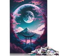 Puzzles Torii Gate Full Moon 500 pièces pour Adolescents, Cadeaux, activités familiales, 500 pièces (52 x 38 cm)