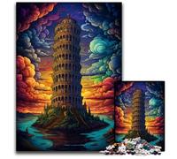 Puzzles Tour de Pise Italie 1000 pièces pour Adultes Puzzles pour Adultes Casse-tête Stimulant Activité familiale Décoration intérieure Cadeau de Vacances 1000 pièces (38 x 26 cm)