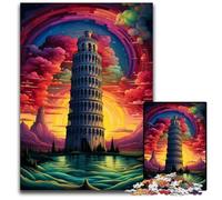 Puzzles Tour de Pise Italie 1000 pièces pour Adultes Puzzles stimulants Casse-tête DIY idéal pour Un Jeu Familial ou Un Cadeau décoratif 1000 pièces (75 x 50 cm)