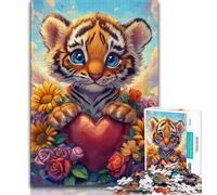 Puzzles Tournesol Tigre pour Adolescents 1000 Puzzles, Anti-Stress, défi Difficile, adapté à la décoration de Bureau (75x50cm)