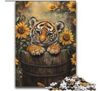 Puzzles Tournesol Tigre pour Adolescents 2000 pièces, Anti-Stress, Vacances à la Maison, Interaction Parent-Enfant (70x100cm)