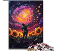 Puzzles Tournesol Violon pour Adultes 1000 pièces, Jouets éducatifs et éducatifs, Jeux familiaux avec Affiche et fiche de Questions 50x75cm