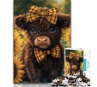 Puzzles Tournesol Yak pour Adolescents 1000 pièces, Staycation Kill Time Chaque pièce est Unique - Jeu Familial Stimulant et Amusant 38x26cm