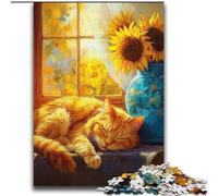 Puzzles Tournesols et Chats 2000 pièces pour Adultes, à partir de 14 Ans, Jeu de Noël Anti-Stress, Cadeaux pour Femmes (70x100cm)