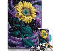 Puzzles Tournesols Fantastiques pour Adultes 1000 Pièces, Difficile à Compléter mais Amusant Et Humoristique avec Affiche Et Fiche Trivia Assorties 50x75cm