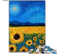 Puzzles Tournesols la Nuit de Van Gogh 1000 pièces pour Adultes, Jouets éducatifs, Jeux Anti-Stress, Cadeaux du Père Noël Secret pour Les Enfants de 14 Ans et Plus (Taille 50x75cm)
