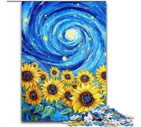 Puzzles Tournesols Van Gogh pour Adolescents, 1000 Puzzles, Assemblage de Motifs Amusant à la Maison, Cadeau d'anniversaire, Cadeau de Voyage (50x75cm)