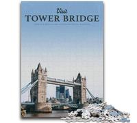 Puzzles Tower Bridge pour Adultes 1000 pièces, Anti-Stress, séjour à la Maison, tuez Le Temps avec Affiche et fiche de Questions-réponses Assorties (1000 pièces, 26x38cm)