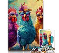 Puzzles Trois Beaux coqs pour Adultes et Adolescents, Aidez Le Cerveau à exercer des Jouets addictifs pour cultiver la Patience, adaptés aux Couples (38x26cm)