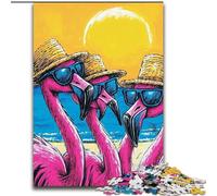 Puzzles Trois Flamants Roses pour Adolescents, 1000 pièces, Jeux Éducatifs, Décoration de Maison, Convient pour la Décoration de Bureau (26x38cm)