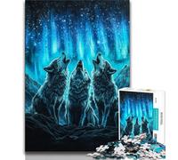Puzzles Trois Loups pour Adultes Puzzle 1000 pièces, Aide Le Cerveau à exercer des Jouets addictifs pour cultiver la Patience Une œuvre d'art 38x26cm