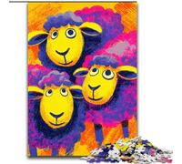 Puzzles Trois Moutons pour Adolescents 1000 pièces, Cadeau d'anniversaire pour Un Moment de détente à la Maison, décoration Murale pour Les 14 Ans et Plus (50x75cm)