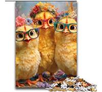 Puzzles Trois Petits Poulets pour Ados, 2000 pièces, Jouets Éducatifs, Jeux Anti-Stress, Liste de Souhaits avec Père Noël (70x100cm)