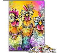 Puzzles Trois Poules pour Adultes et Adolescents 1000 Pièces, Aidez Le Cerveau à Exercer des Jouets Addictifs pour Cultiver la Patience Jeu de Défi Unique (26x38cm)