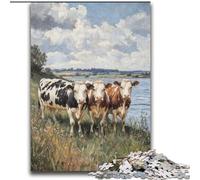 Puzzles Trois Vaches pour Adultes 2000 Pièces, Aidez Le Cerveau à Exercer des Jouets Addictifs pour Cultiver la Patience Décoration Parfaite (70x100cm)