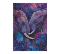 Puzzles Two Elephants in Love Puzzles pour Adultes, Jouets Anti-Stress, Modèles À Assembler, Parfaits comme Cadeaux pour Toute La Famille 38x26cm/1000pcs