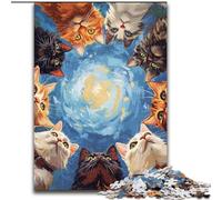 Puzzles Un Groupe de Chats pour Adolescents, 1 000 pièces, activité familiale Amusante à la Maison, Cadeau d'anniversaire, Cadeau de Voyage (Taille 26 x 38 cm)