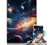 Puzzles Univers Coloré 1000 Pièces pour Adolescents Jouet Éducatif Intellectuel Décompressant Cadeaux Secret du Père Noël (26x38cm)