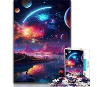 Puzzles Univers Colorés pour Adolescents, Jeu de Rôle et de Famille avec Pièces de Formes Aléatoires Entièrement Emboîtables 50x75cm