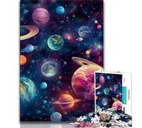 Puzzles Univers Colorés pour Adolescents, Puzzle 1000 pièces, Anti-Stress Staycation Kill Time avec Affiche et Fiche de Trivia Assorties (38x26cm)