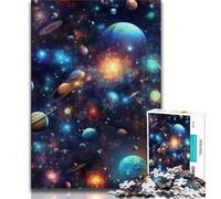 Puzzles Univers Colorés pour Adolescents, Puzzle 1000 pièces, Anti-Stress Staycation Kill Time avec Affiche et Fiche de Trivia Assorties (38x26cm)