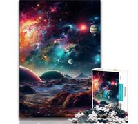 Puzzles Univers Colorés pour Adultes, Jouets Éducatifs et Apprentissage, Jeux Familiaux avec Affiche et Fiche de Questions Assorties (38x26cm)