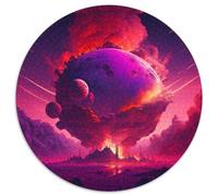 Puzzles Univers Planète Paysage pour Adultes Puzzles Ronds de 1000 Pièces pour Débutant Niveau de Compétence 1000 Pièces, Idéal pour Cadeaux d'anniversaire et de Vacances 67,5x67,5cm