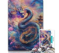 Puzzles Universe Puzzle Dragon Chinois 1000 Pièces pour Adultes Jeu de Casse-tête Décoration Murale Cadeaux d'anniversaire et de Noël Uniques 75x50cm