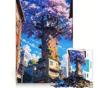 Puzzles Urban Sakura Sanctuary 1000 pièces faciles à Assembler,sans bavures,pièces nettes et découpées,Jeu de Voyage Amusant et Portable (50x75cm)